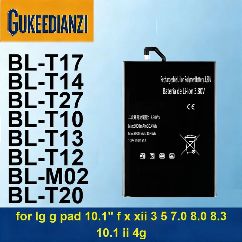 แบตเตอรี่แท็บเล็ตความจุสูง BL-T13 BL-T12 BL-T14 4000-8200mAh สําหรับ LG g Pad 10.1 "f x Xii 3 5 7.0 