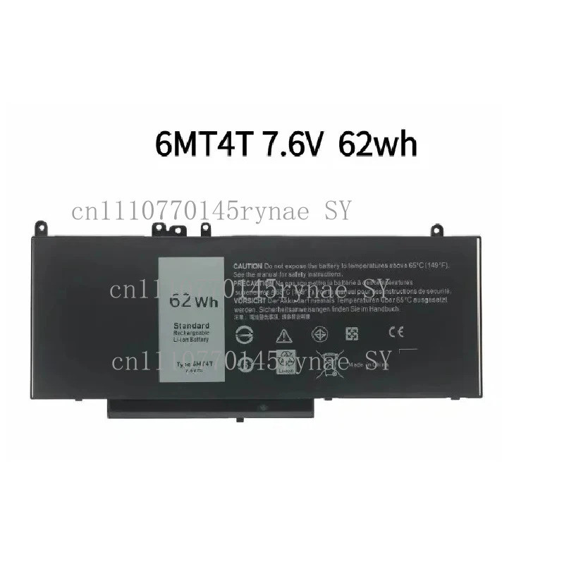7.6V 62WH 6MT4T แบตเตอรี่แล็ปท็อปสําหรับ DELL Latitude E5470 E5570 M3510 15.6 "Sereis 7V69Y TXF9M 79