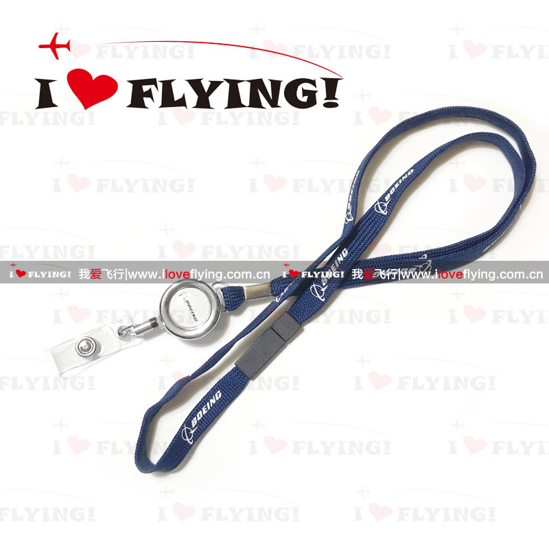 ฉันรักบิน|American BOEING BOEING BOEING Easy-to-Pull Flight Air Unit Passenger ID Card Lanyard