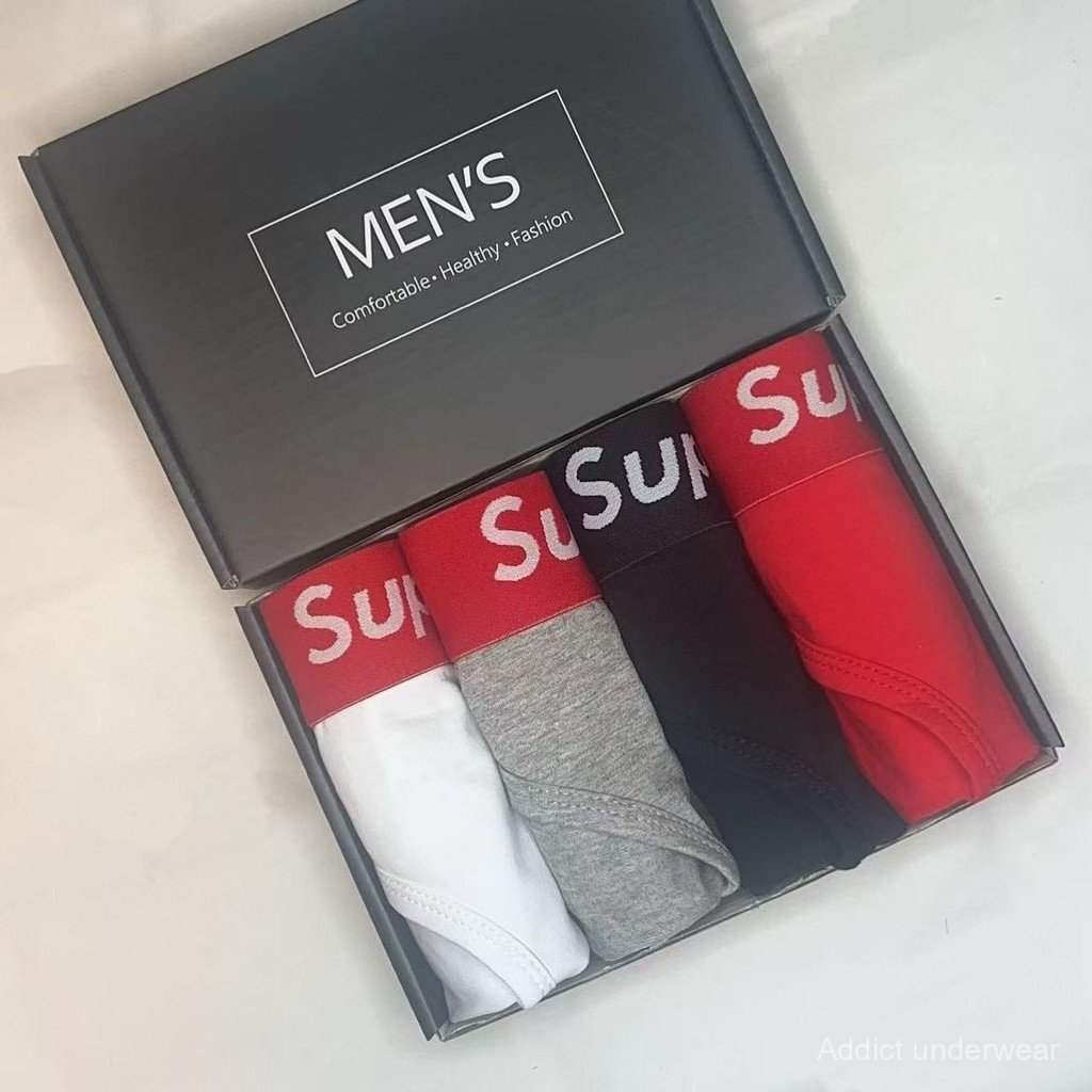 Add Add กางเกงในชาย 1กล่อง4ตัว กางเกงใน ผ้าฝ้าย(cotton) ระบายอากาศ ใส่สบาย แฟชั่นนุ่ม