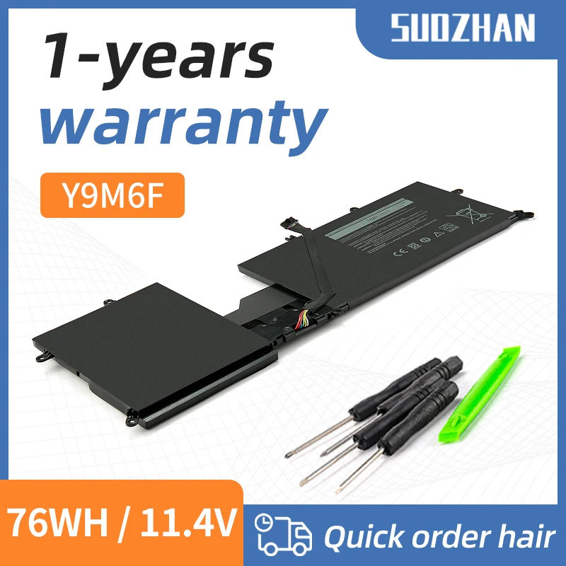SUOZHAN Y9M6F 08K84Y แบตเตอรี่แล็ปท็อปสําหรับ DELL Alienware M15 M17 R2 P41E P87F ALW15M C7XD9 R4958
