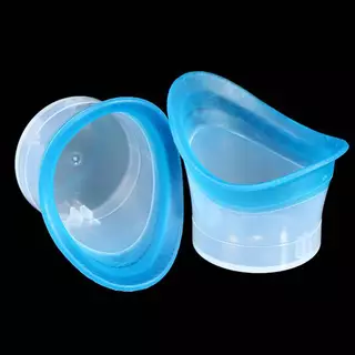[ใหม่] 2 ชิ้น Eyewash ถ้วยซิลิโคน Resuable Soft Eye Bath Cup ถ้วยล้างตา [TH]