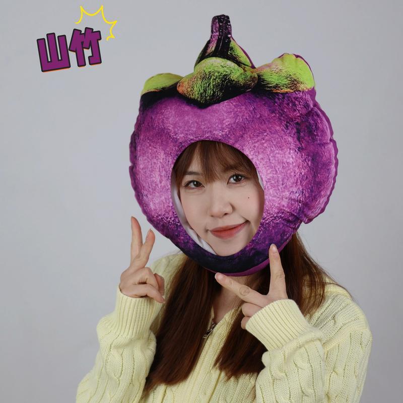 น่ารักตลกการ์ตูนผลไม้มังคุดหมวก Photo Handy เครื่องมือการถ่ายภาพ Props เครื่องแต่งกาย Unisex Universal