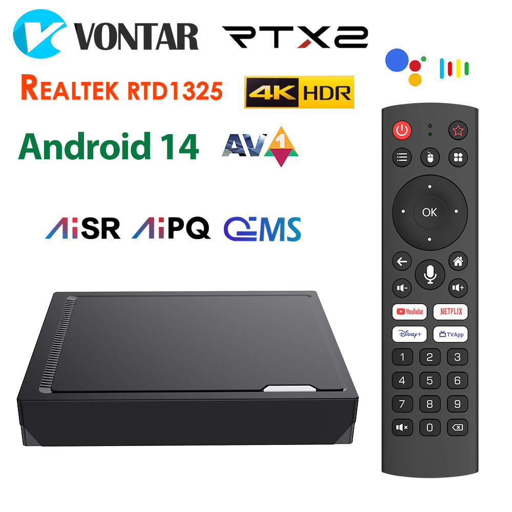RT-X2 Android14 กล่องทีวี Realtek1325 รองรับขาตั้งความละเอียดสูง AI-PQ เครือข่าย