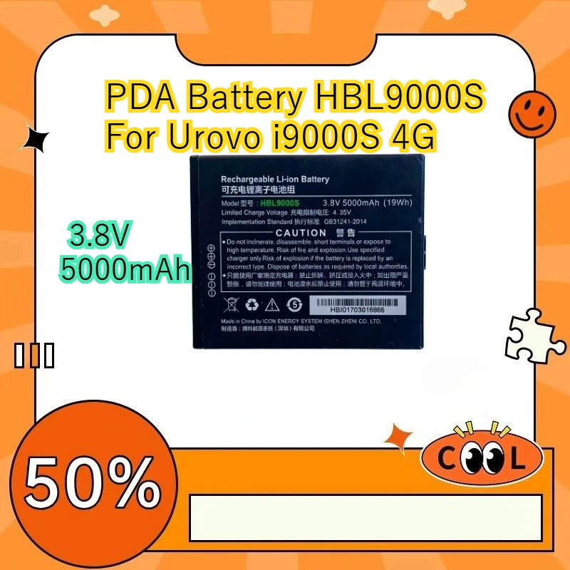 3.8V 5000mAh PDA แบตเตอรี่ HBL9000S สําหรับ Urovo i9000S 4G