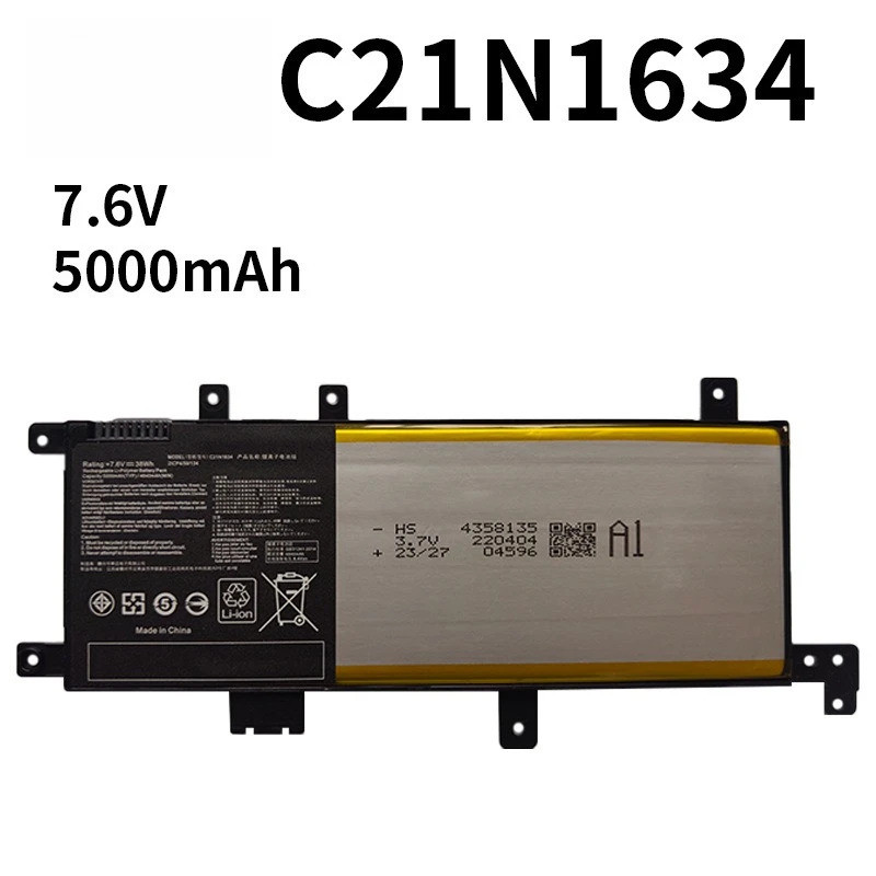 ใช้งานร่วมกับ ASUS C21N1634 A580U/B R/X542U FL5900L FL8000U แบตเตอรี่แล็ปท็อปคุณภาพสูง