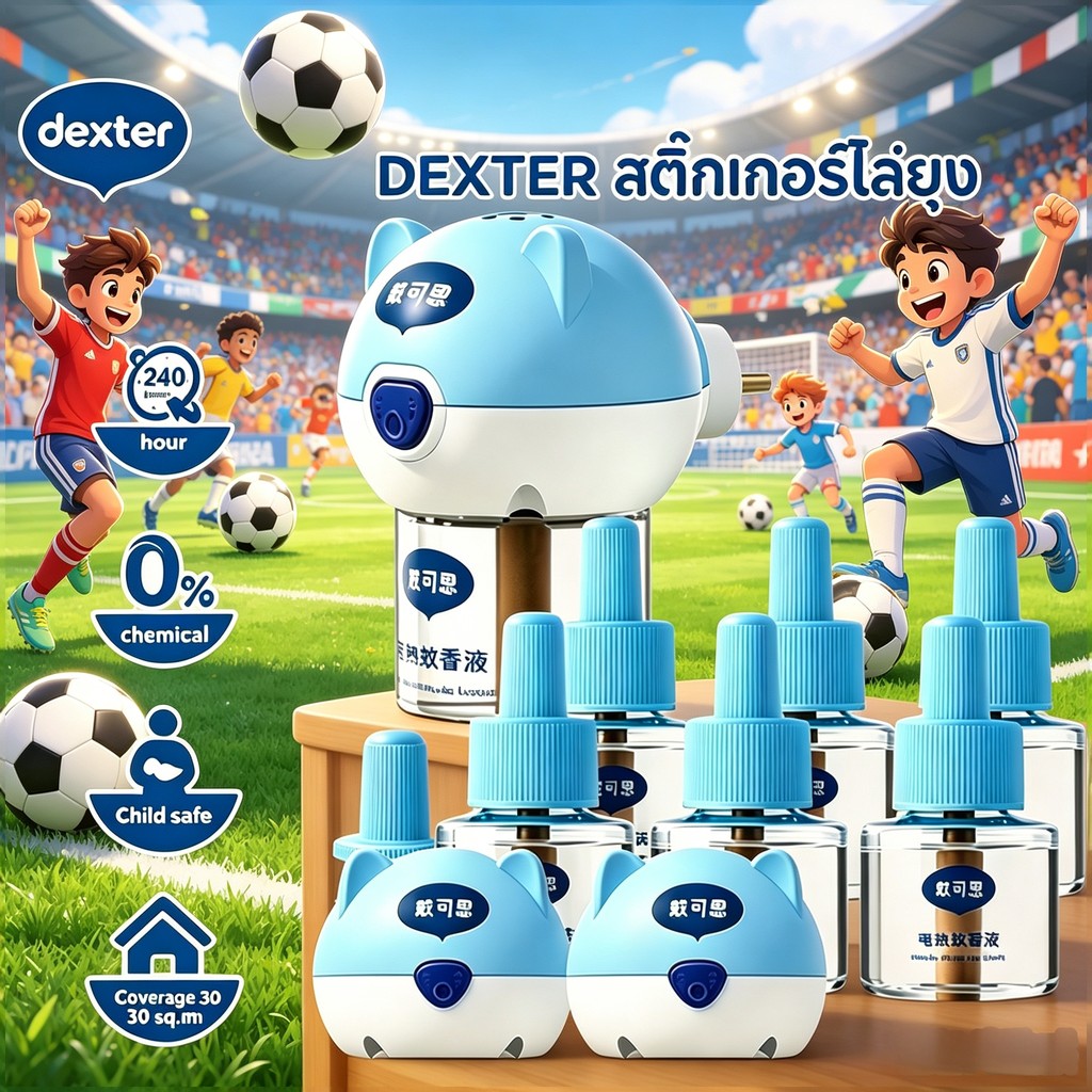 Dexter เครื่องไล่ยุงเด็ก คุณภาพพรีเมียม สูตรอ่อนโยน ครอบคลุมห้องนอนป้องกันยุงตลอดคืน