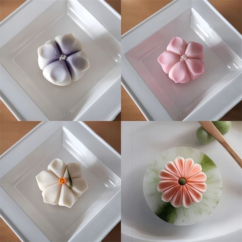 ญี่ปุ่นWagashi Wagashi Pastry Equalizer Equalizerแม่พิมพ์ขนมผลไม้ตกแต่งพลาสติกDivdingแม่พิมพ์