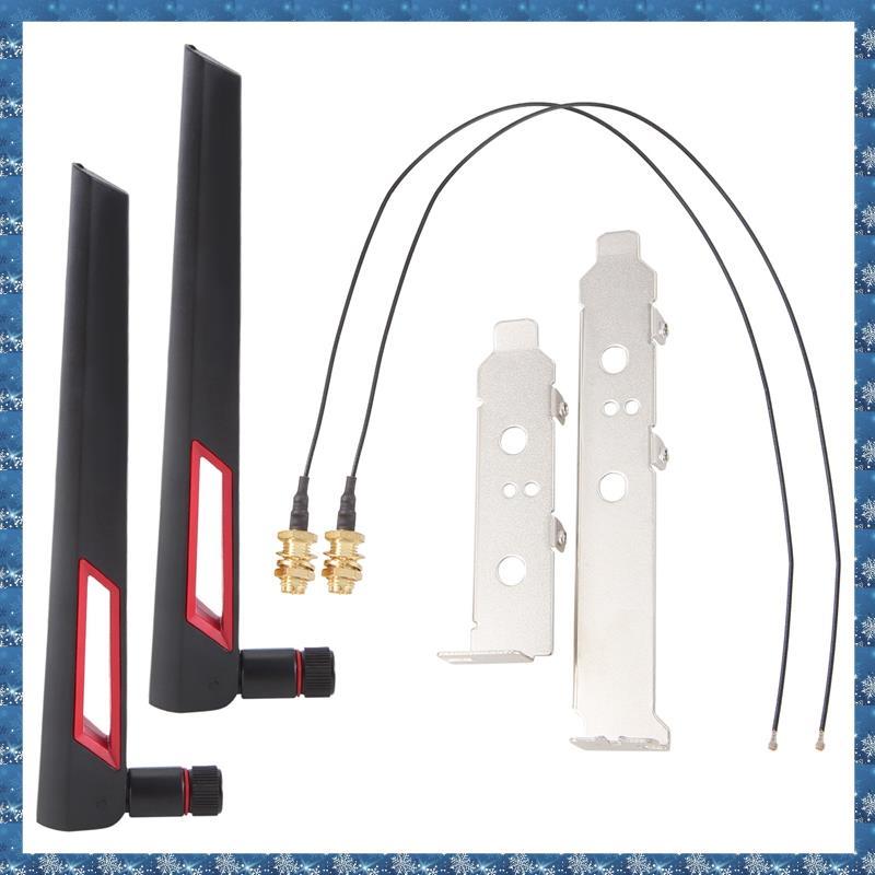 (PG M)2X8Dbi Dual Band M.2 MHF4 U.Fl สาย RP-SMA Pigtail WiFi เสาอากาศชุดสําหรับ AX210 AX200 9260 956