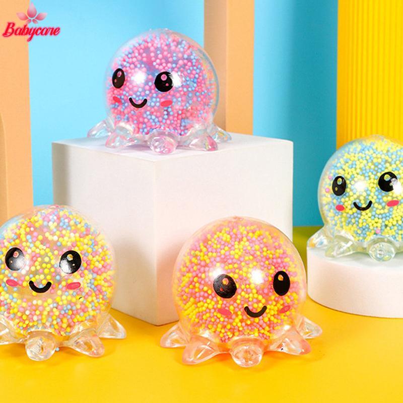 <BYCE-t> แสงเรืองแสงปลาหมึก Vent Ball ของเล่นบีบ Bubble Octopus Ball ของเล่นบรรเทาความเครียด