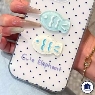 สำหรับ IPhone 16 7 8 15 Plus XR X XS Max Air 17 12 15 13 16 14 Proเคสหัวใจฟอง ตุ๊กตาปลาน่ารัก พร้อมตุ๊กตา สไตล์ฮิต