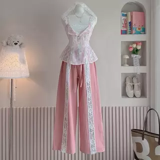 Lollipop look เสื้อสายเดี่ยว กางเกงขายาว (มีขายแยก)
