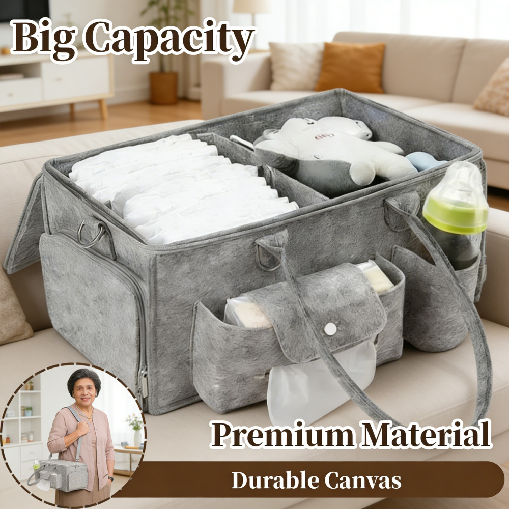 Big Compartment Canvas Mommy Nappy Bag Korean Mimo Baby Tote Mommy Bag