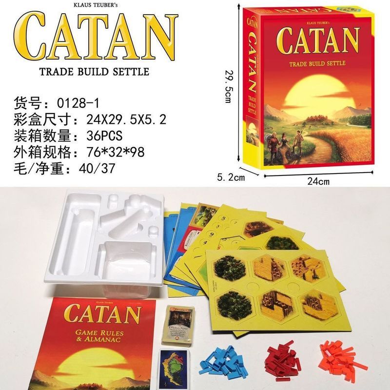 เวอร์ชันภาษาอังกฤษเกมกระดาน CATAN CATAN CATAN Island เกมการศึกษาของเล่นการ์ดเกม
