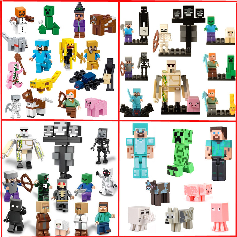 minecraft toy minecraft Minecraft Minecraft Minecraft Minecraft ประกอบตุ๊กตาโมเดลอาวุธทํามือของเล่นเด็ก