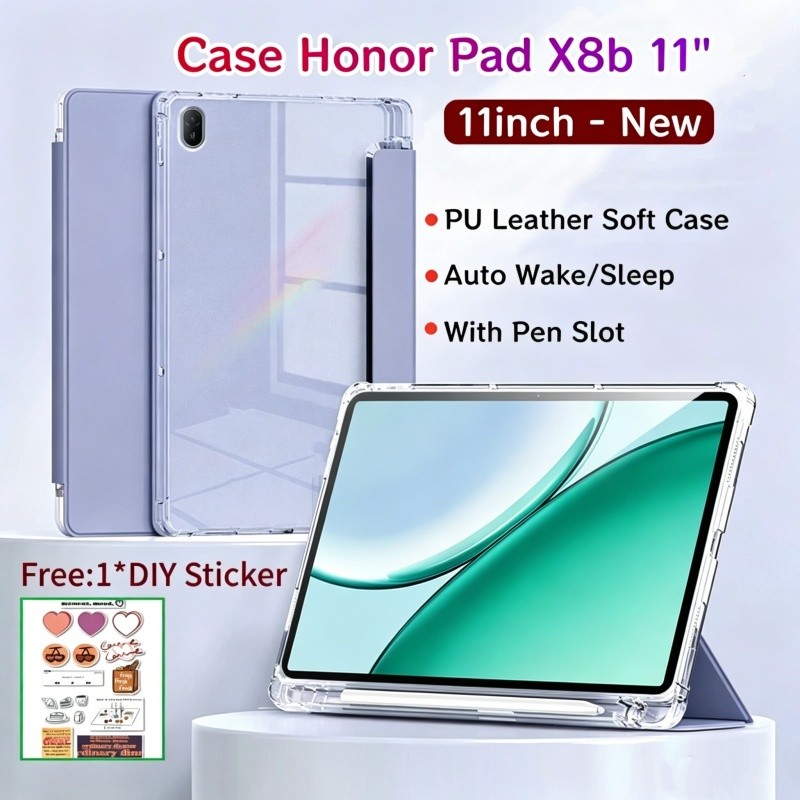 เคส Honor Pad X8b 11 นิ้วพร้อมช่องเสียบปากกาเคสแม่เหล็กสําหรับ Honor Pad X8b 11 นิ้วพร้อมด้านหลังโปร