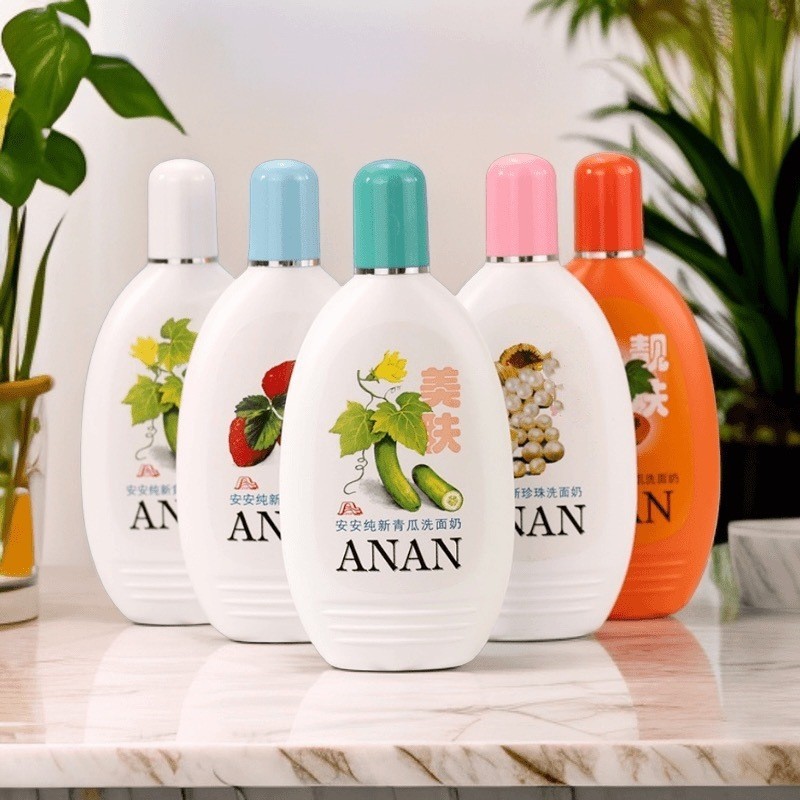 Anan Pure New Cucumber Frosted Melon Papaya Pearl Acne Facial Cleanser Moisturizing Brightening Skin