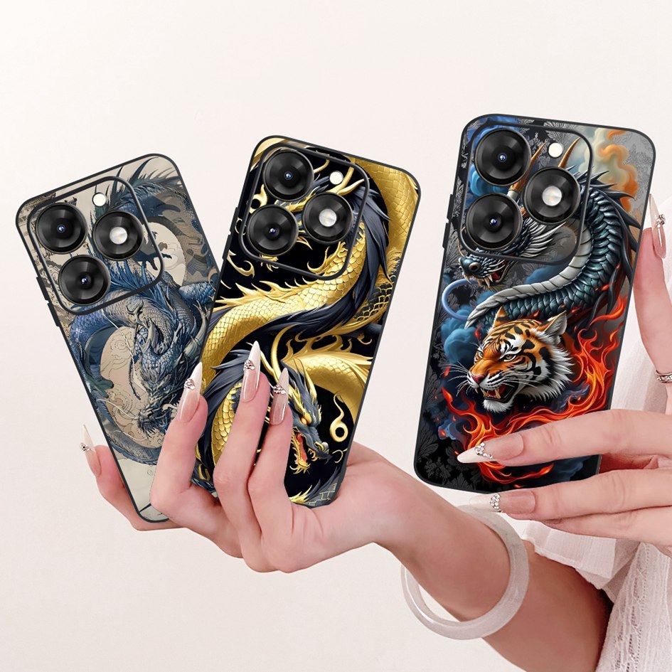 สําหรับ Itel A70 A665L ปลอก Cool Dragon Lion Wolf Tiger สัตว์ทาสีฝาครอบซิลิโคนนุ่มเคสโทรศัพท์สําหรับ