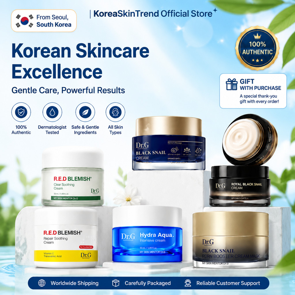 DR.G Face Cream Ultimate Set – มอยเจอร์ไรเซอร์ขนาดเต็ม 6 ชิ้น (ครีม Soothing + 5x50ml) เกาหลี #1 Dermatologist-Loved Skincare Line