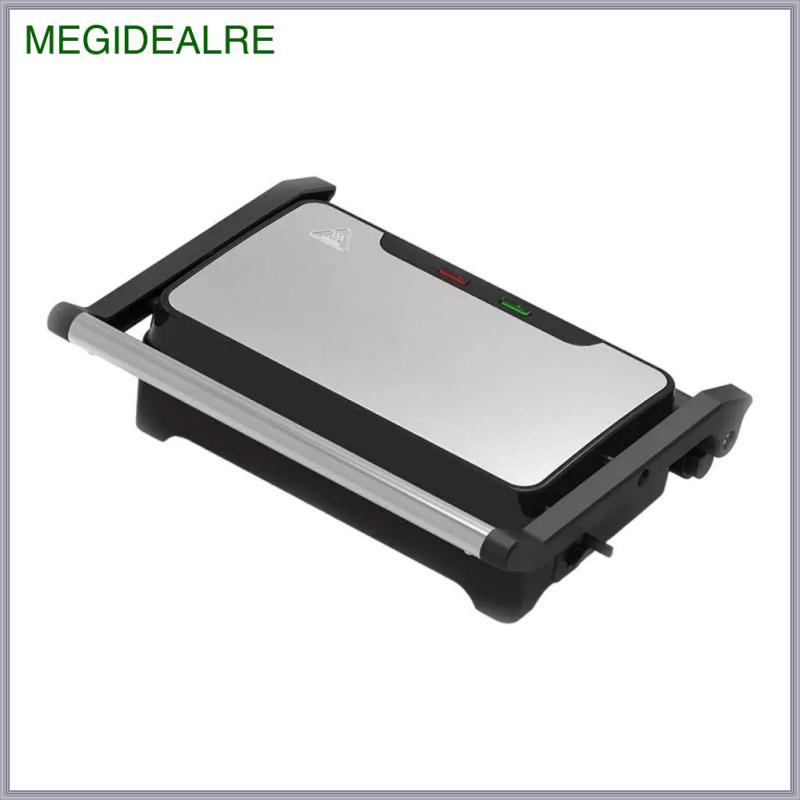[megidealre] Electric Panini Press Compact Sandwich Press สําหรับ Burgers Snacks Sandwiches
