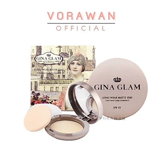 แป้งพัฟ GINA GLAM pressed powder G40 แป้งพัฟ แป้งผสมรองพื้นที่ดีที่สุด ปกปิดเรียบเนียน คุมมัน