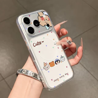 For iPhone เคสไอโฟน หมีน้อยสีเหลือง 11 12 13 14 15 16 17 PLUS B4PRO MAX X XS เปลือกที่เรียบง่าย MAX XR 7/8PLUS