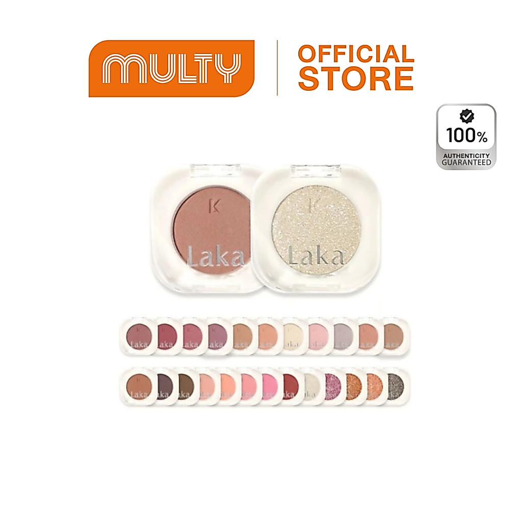 Laka Mono Eyeshadow อายแชโดว์ เนื้อนุ่มละมุน ให้ความเป็นธรรมชาติ มีทั้งเนื้อแมทต์และเนื้อกลิตเตอร์