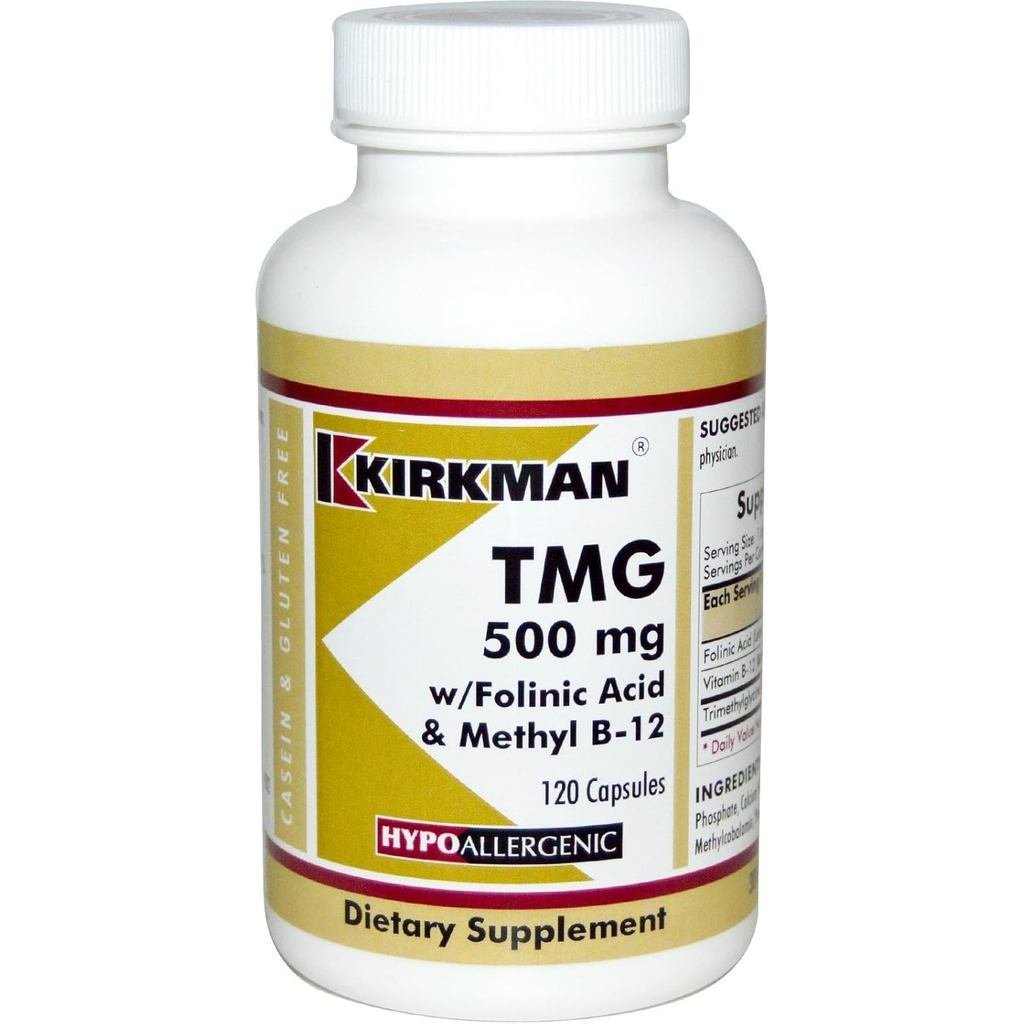 TMG (Trimethylglycine) 500 mg w/Folinic Acid & B12 Capsules - Hypo 120 แคปซูล