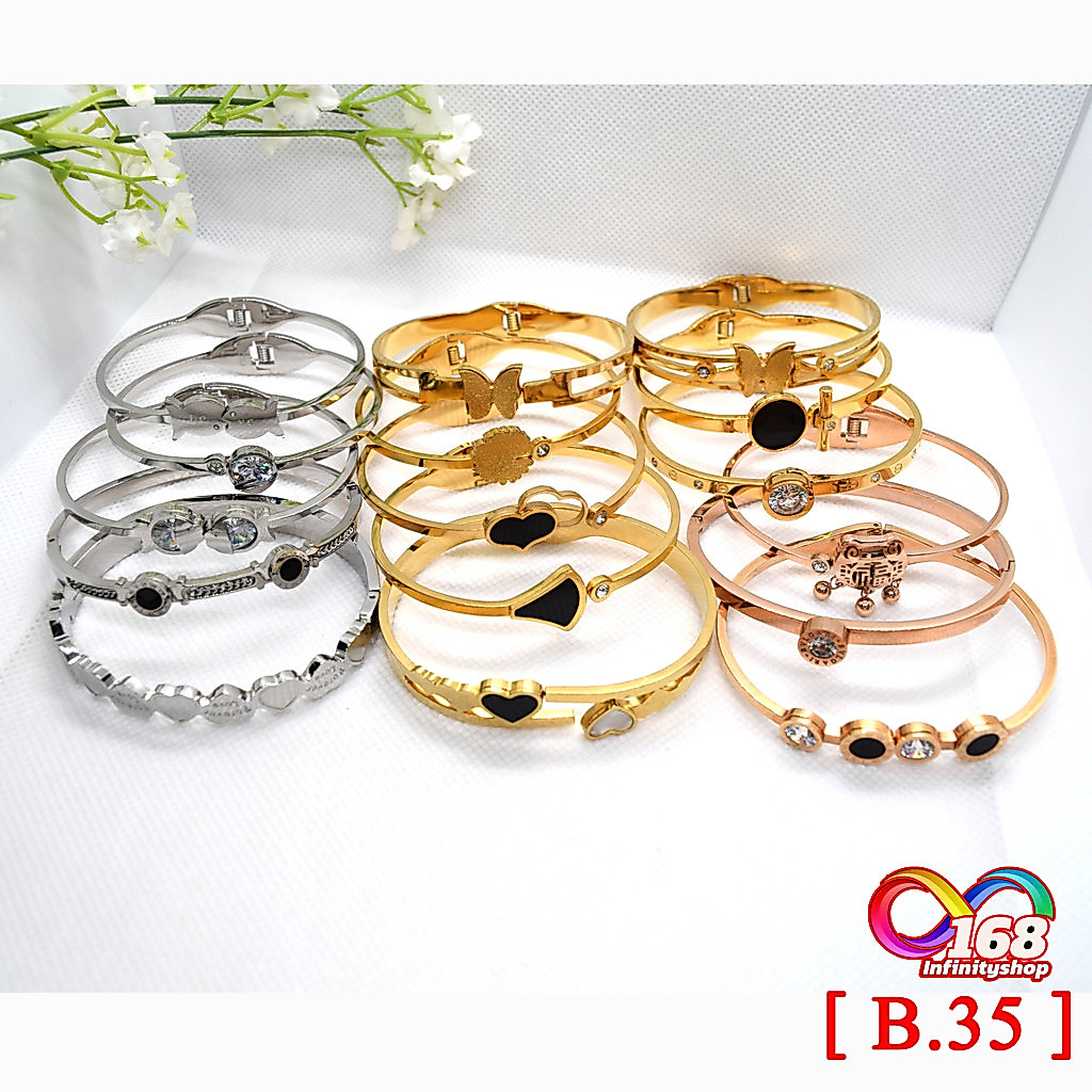 กำไล ข้อมือ  #สแตนเลส#ร้านไทย🇹🇭 [ B.35 ]#168 Infinityshop