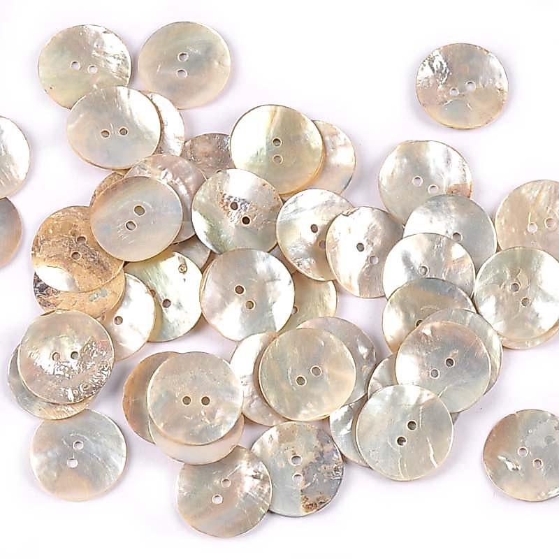 ปุ่มMother Of Pearl Shellธรรมชาติ 50ชิ้น ใช้สำหรับScrapbooking และDIYงานฝีมือ พร้อมตกแต่งบ้าน