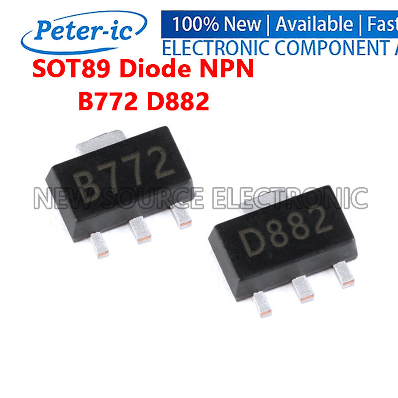 (5-20 ชิ้น) B772 D882 SOT89 ไดโอด SMD NPN Bipolar ทรานซิสเตอร์
