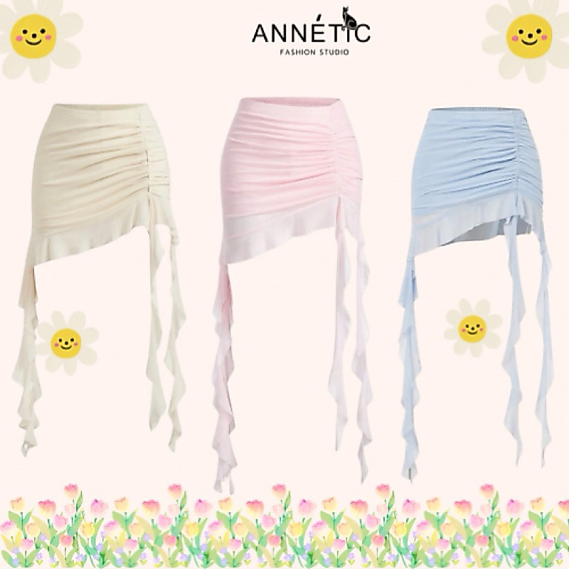 กระโปรงสีน่ารักทะเลแมงกะพรุน ทะเล คาเฟ่ คอนเสิร์ต ปาร์ตี้ วินเทจ