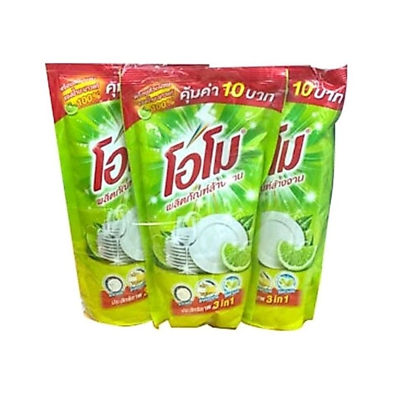 [ยกลัง] โอโมน้ำยาล้างจาน ชนิดน้ำ 400มล. ยกลังบรรจุ 36ถุง ทำความสะอาด Clean*