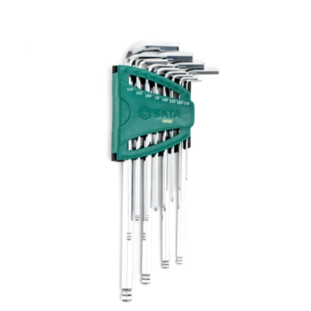 SATA ประแจหกเหลี่ยม หัวบอล ยาวพิเศษ 12 ตัวชุด รุ่น 09102 (1/16 นิ้ว - 3/8 นิ้ว)  ประแจแอลหัวบอล ประแจ thumbnail 5