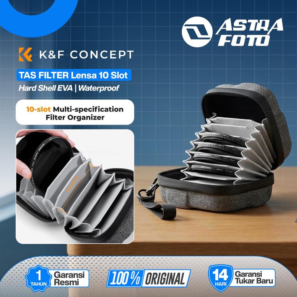KNF Concept 10 Slot Lens Filter Bag K&F Concept Hard Shell EVA | กันฝุ่นซิปกันน้ํา | เหมาะสําหรับฟิล