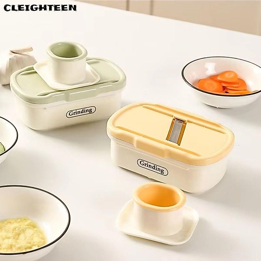 Cleighteen เครื่องมือขูดกระเทียม, เครื่องขูดเครื่องตัดผักแบบใช้มือ, ขิงผลไม้มัลติฟังก์ชั่กระเทียมกบครัว