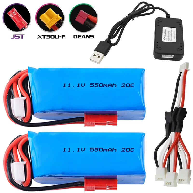 11.1V 550mAh 20C 3S Replacing Lipo แบตเตอรี่สําหรับ Rc ของเล่น Mini SU27 ปีกคงที่รีโมทคอนโทรลรถของเล