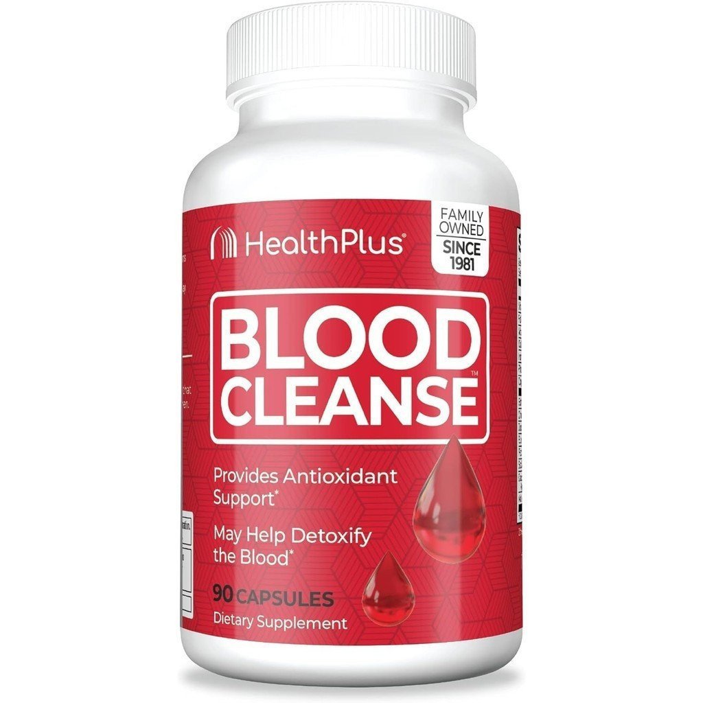 Health Plus ผลิตภัณฑ์เสริมอาหารจากเลือด-ปราศจากกลูเตน ส่วนผสมสมุนไพรธรรมชาติ (90 แคปซูล ทาน 45 ครั้ง