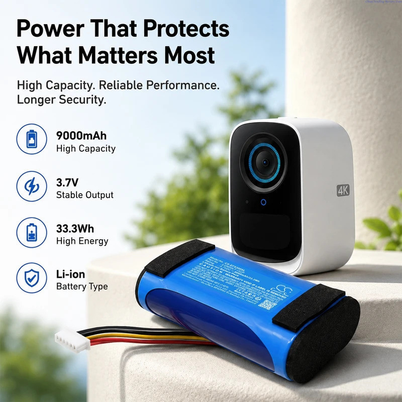 3.7V 9000mAh/10000mAh เปลี่ยน Home Security แบตเตอรี่กล้องสําหรับ Eufy 4G LTE กลางแจ้ง S300 eufyCam 