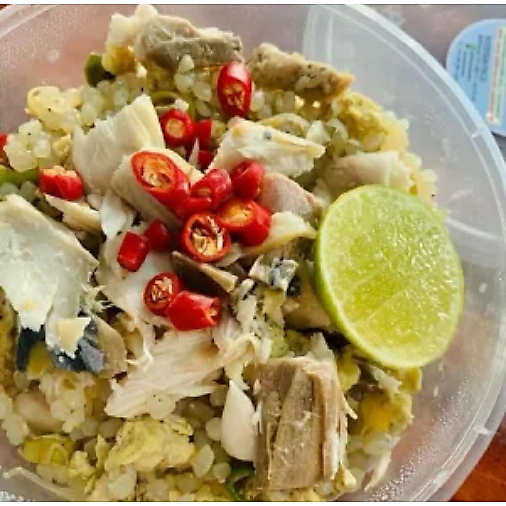 ข้าวบุกผัดปลาทูสมุนไพร