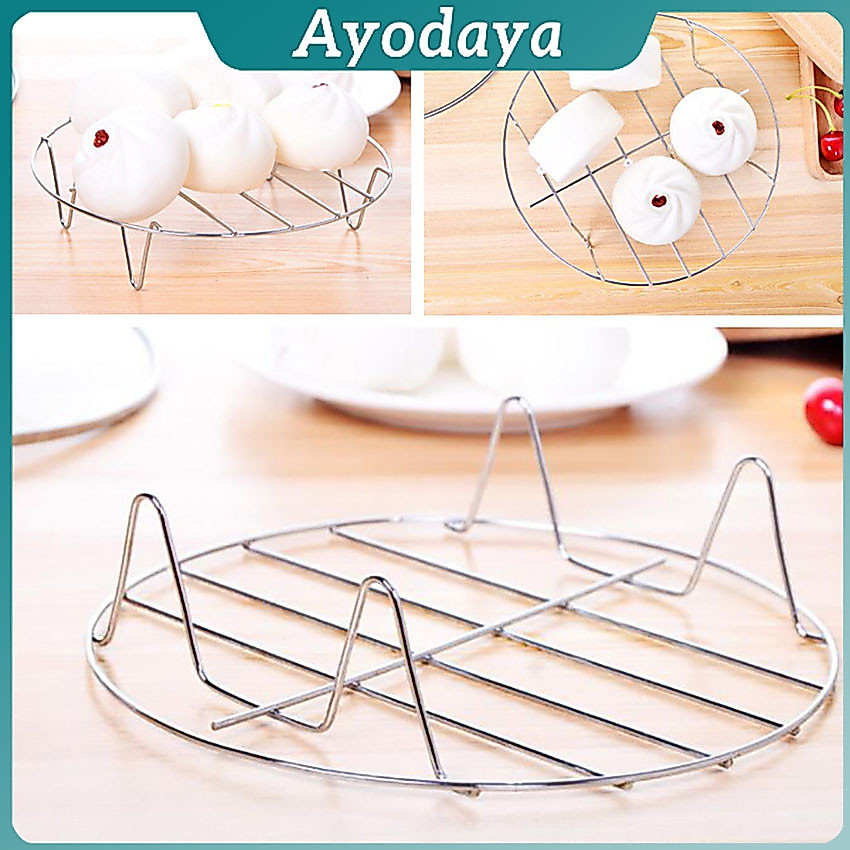 Ayo ขาตะแกรงสแตนเลส อุปกรณ์เสริม สำหรับหม้อทอดไร้น้ำมัน ขาตั้งสแตนเลส Single layer steaming rack