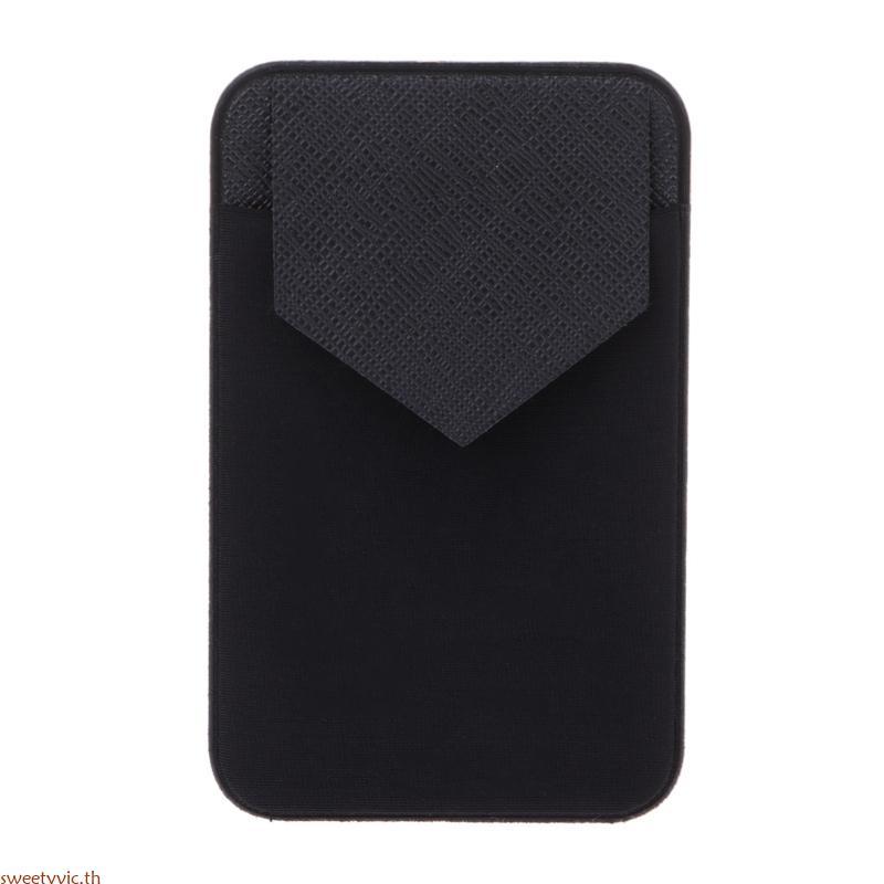Elastic Mobile Phone Wallet Credit ID Card Holder Adhesive Pocket Sticker for Ca