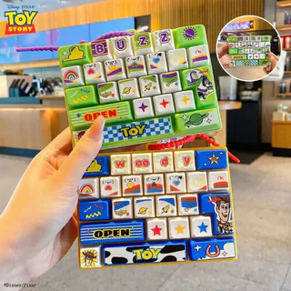 Disney-- คีย์บอร์ดลิขสิทธิ์ Pixar Toy Story Pop It Fidget Toy, คลายเครียดคีย์ตัวอักษร S