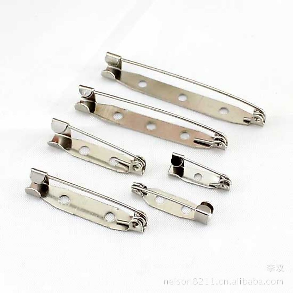 เข็มกลัดแป้นยาว เข็มกลัดชุบสีเงินมีหลายขนาด เข็มกลัด Diy เข็มกลัดซ่อนปลาย