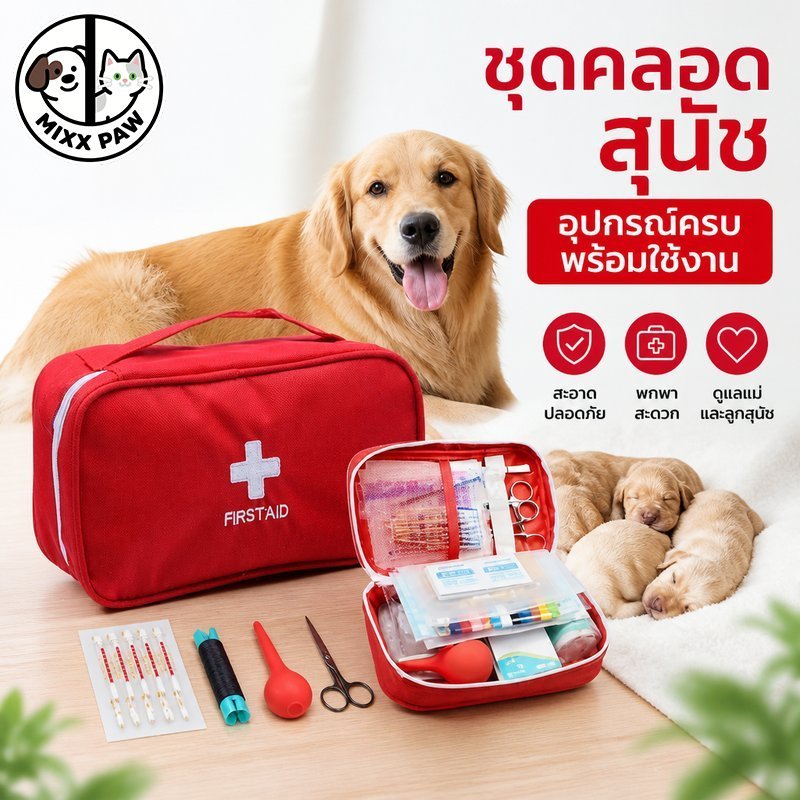 ชุดทำคลอดสัตว์เลี้ยง BHQ อุปกรณ์ทำคลอดหมาแมว ชุดเครื่องมือสัตวแพทย์ ครบชุด ใช้งานง่าย