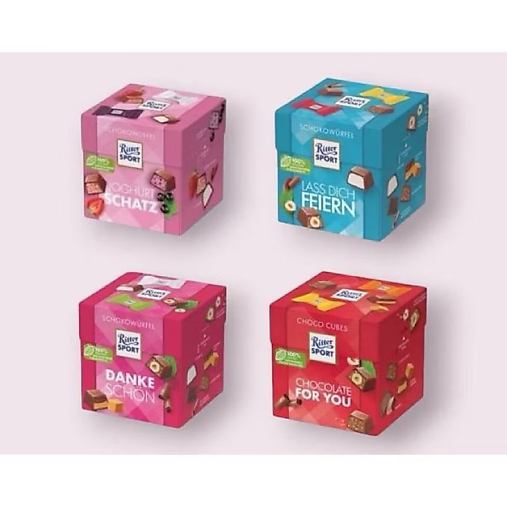 Ritter Sport SCHOKOWURFEL ช๊อคโกแลค นำเข้าสุดแสนอร่อย 1 กล่องมี 22 ชิ้น