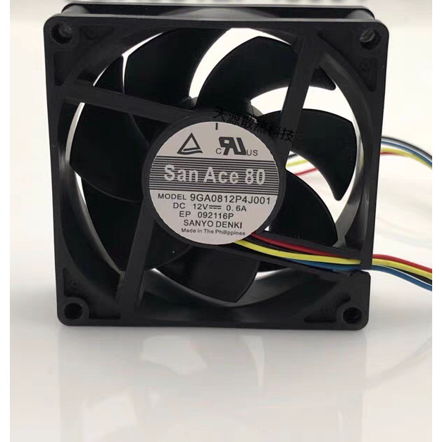San Ace Sanyo 9GA0812P4J001/8 12v พัดลม 0.6A พัดลมพิมพ์ 80 * 80 * 25