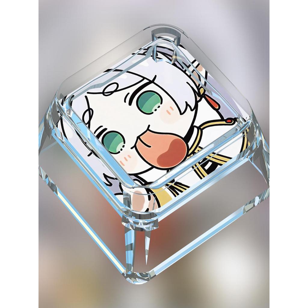 keycap ใส keycap Unique Keycap Flilyn สองมิติน่ารัก Cross Mechanical Keyboard เดี่ยวโปร่งใส wooting 