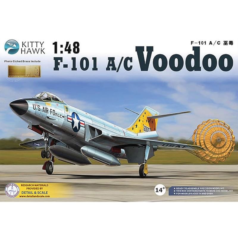 Kitty Hawk Model 1/48 F-101 A/C Voodoo Plastic Model KH80115 (aircraft)