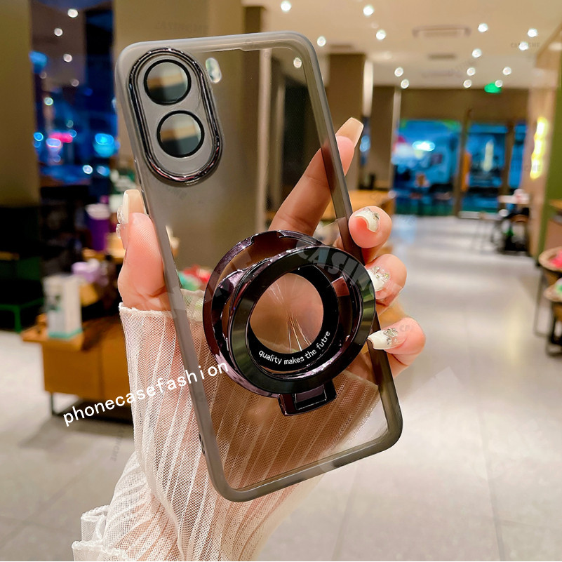 เคสโทรศัพท์สําหรับ Xiaomi POCO M7 M7 Pro M7Pro 4G 5G 2025 ปลอกขาตั้งแม่เหล็ก Len กล้อง Shcokproof โปร่งใสนุ่มปกหลัง - รูปที่ 2